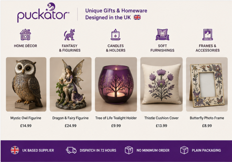 Puckator UK giftware dropshipping supplier product range