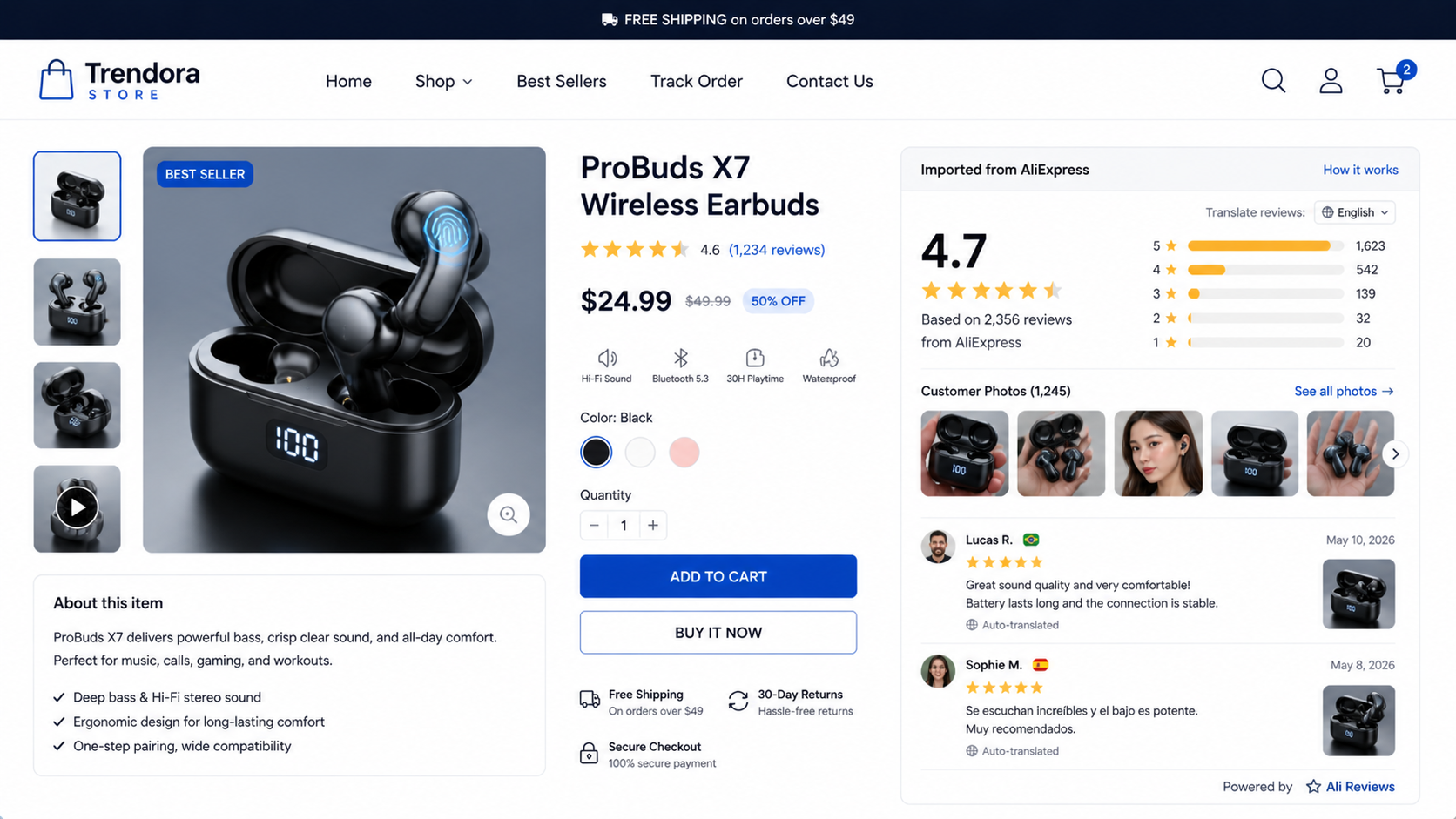 Ali Reviews import AliExpress reviews Shopify dropshipping