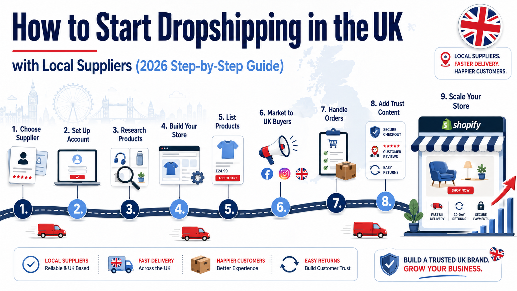 How to Start Dropshipping in the UK with Local Suppliers (2026 Step-by-Step Guide)